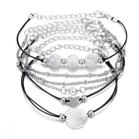 *MARGHERITA* 5-Pc Silver Fashion Bracelet Set - Picture 5 of 7